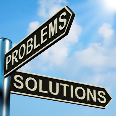 sign board of problems and solutions